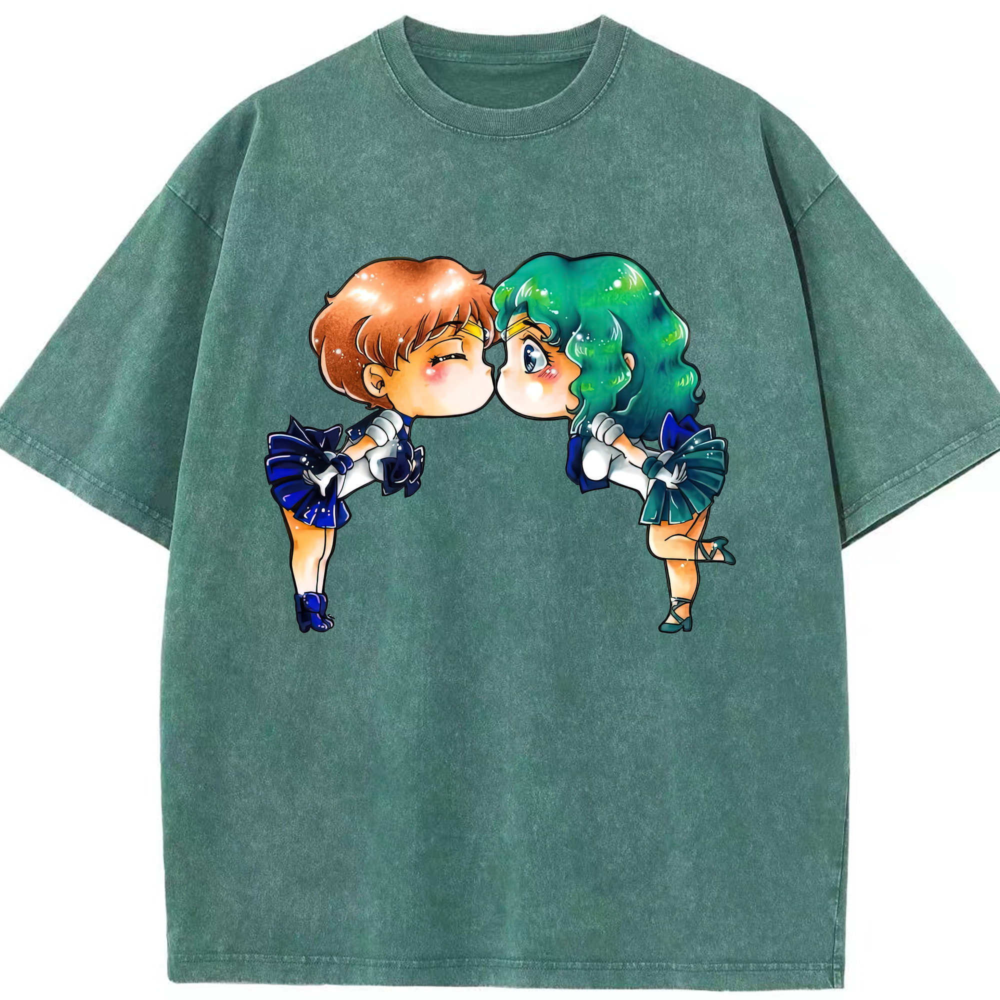 （画像用） 美少女戦士セーラームーン 天王はるか Sailor Moon Tenoh Haruka 綿100% ヴィンテージ風 半袖Tシャツ（フロントプリント）